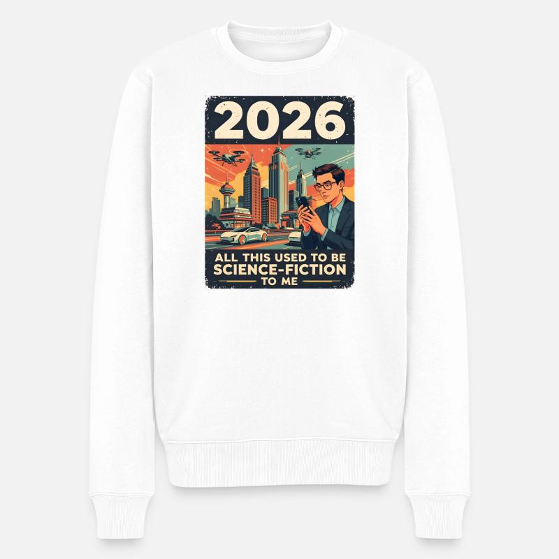 L’année 2026 — ça ressemble à de la science-fiction, n’est-ce pas ? - Pull Premium bio Homme - blanc