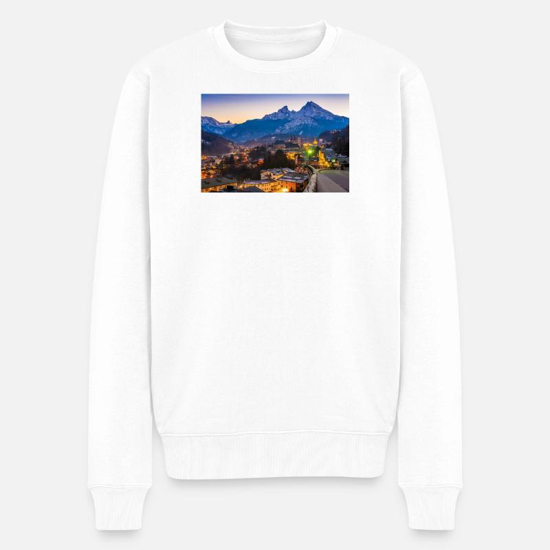 Berchtesgaden avec Watzmann - Pull Premium bio Homme - blanc