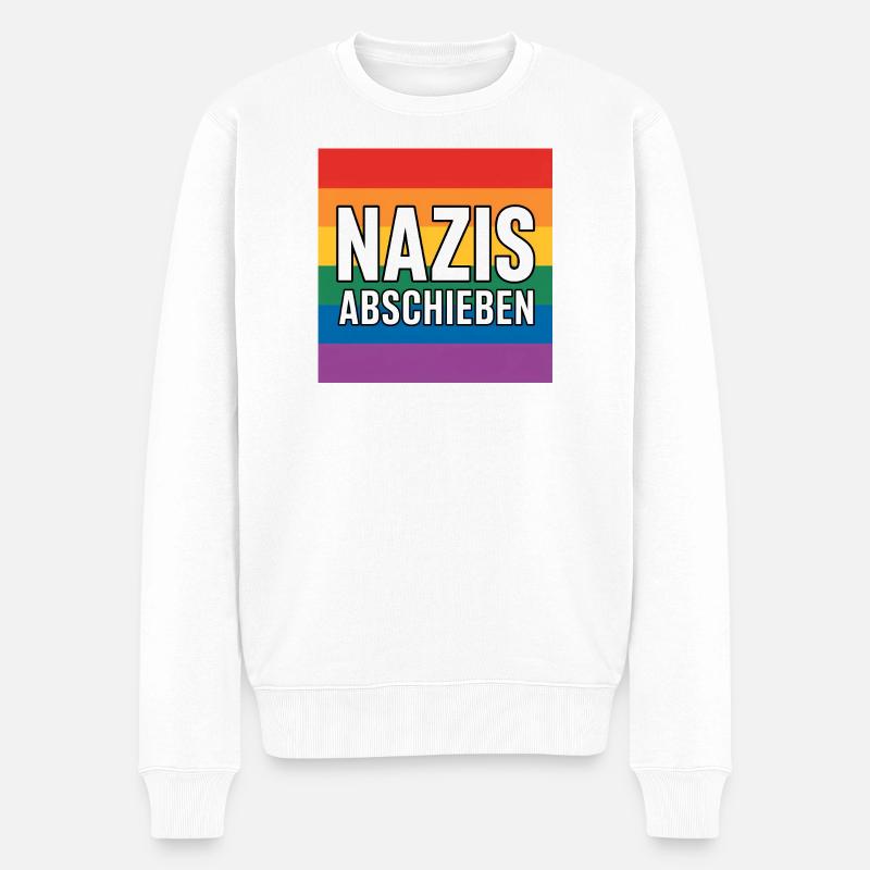 Nazis Abschieben - Antifa Tee - Männer Premium Bio Pullover - Weiß