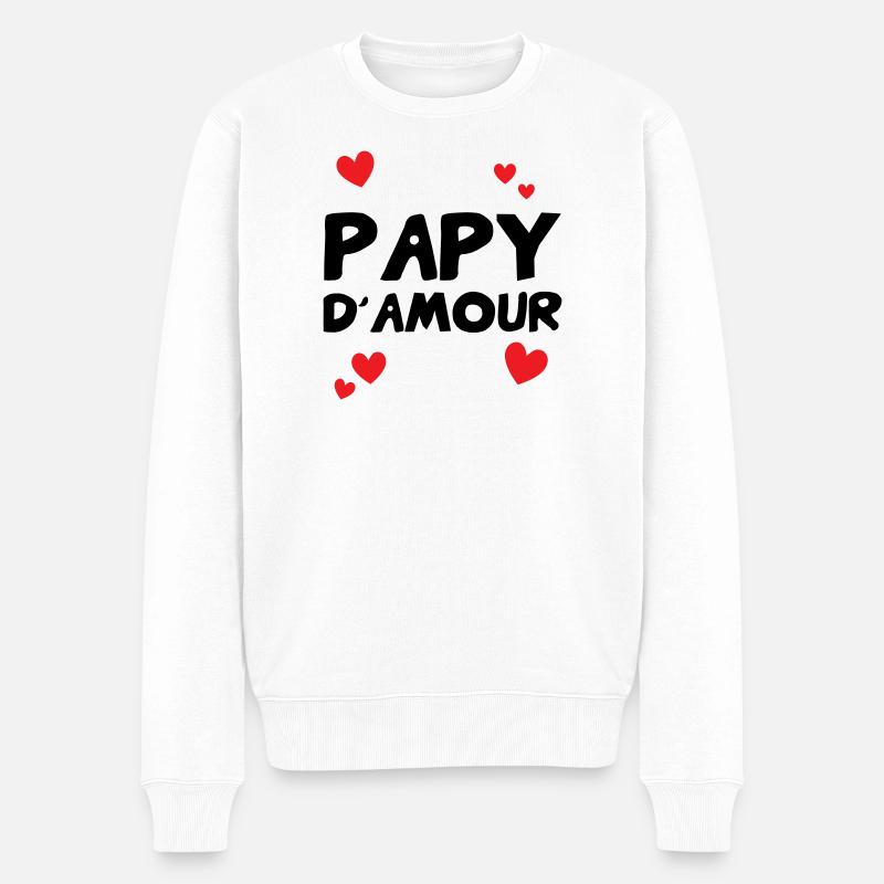 Opa der Liebe – Familien-Zärtlichkeits-Humorgeschenk - Männer Premium Bio Pullover - Weiß