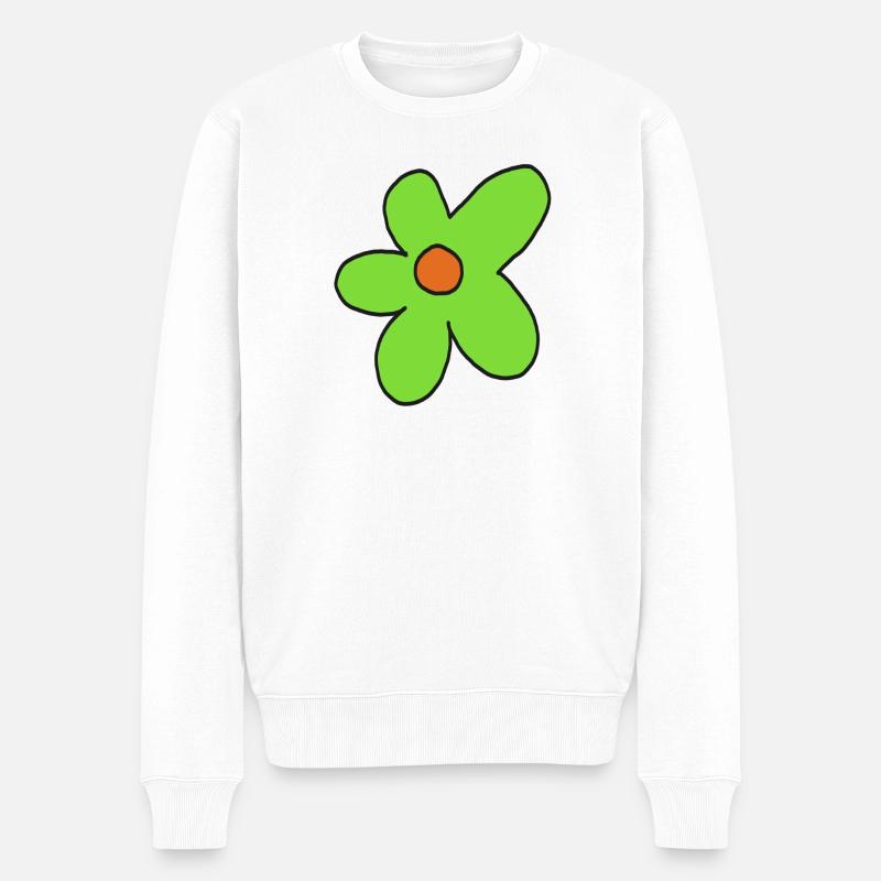 Limettenblumen-Pop-Kunst - Männer Premium Bio Pullover - Weiß