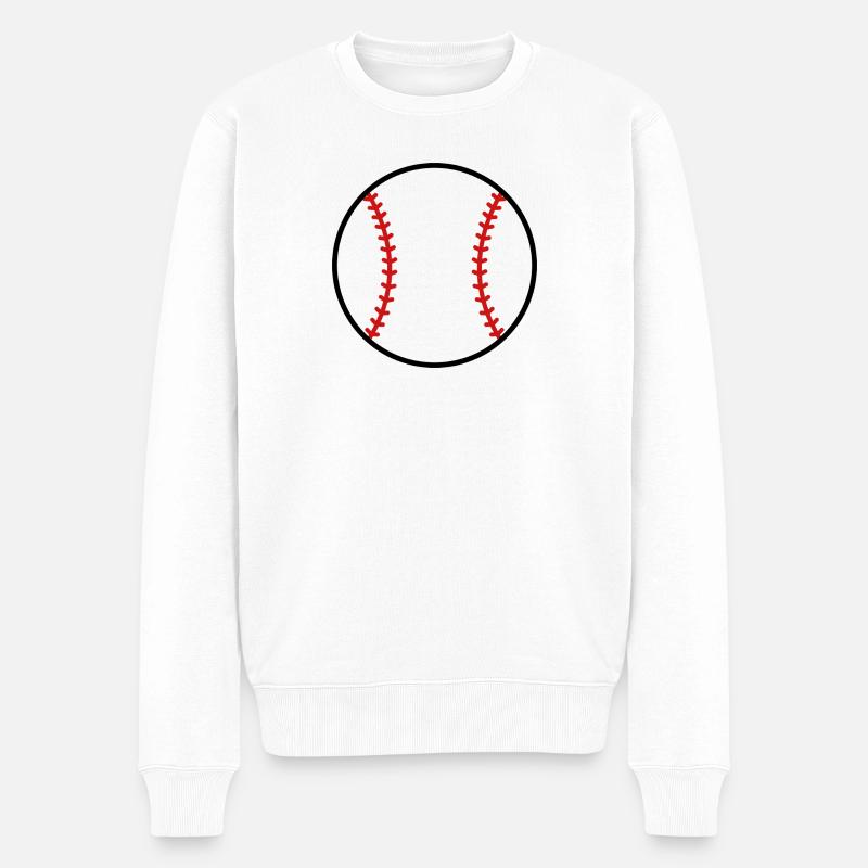 Baseball - Männer Premium Bio Pullover - Weiß