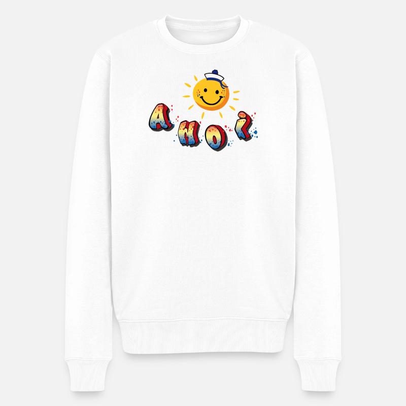Ahoi Sonnenschein Karneval - Männer Premium Bio Pullover - Weiß