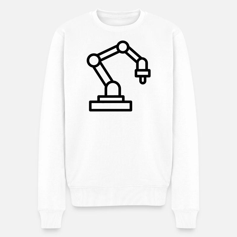 Roboterarm - Männer Premium Bio Pullover - Weiß