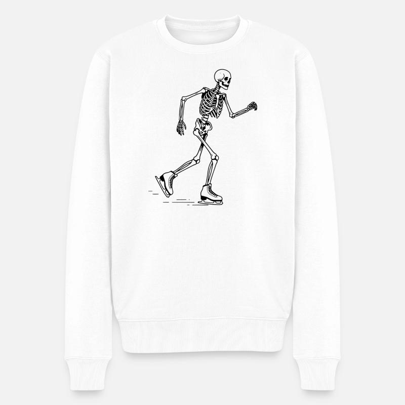 Das Skelett ist Eislaufen - Männer Premium Bio Pullover - Weiß