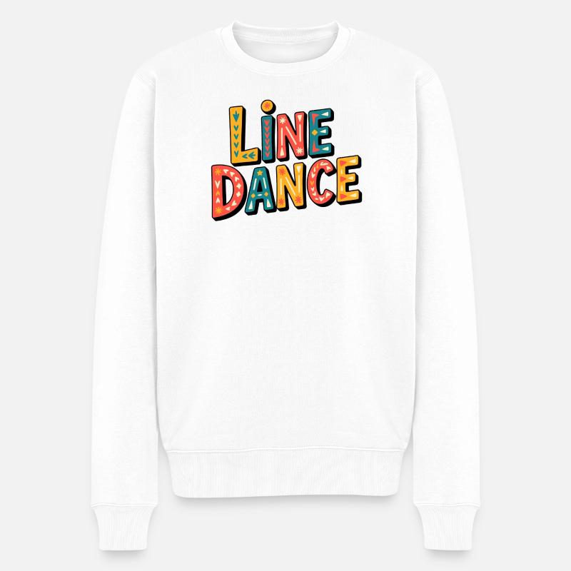 Line Dance Was - Männer Premium Bio Pullover - Weiß