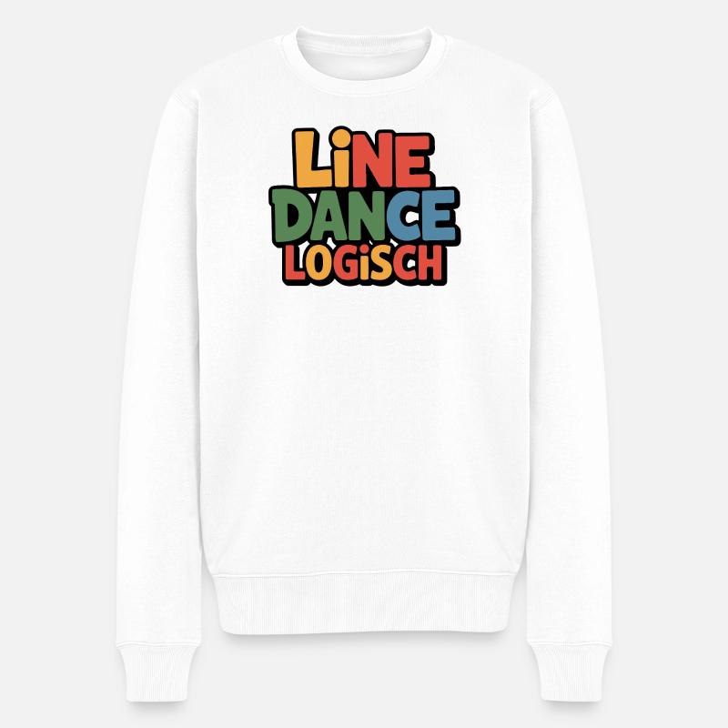 Line Dance Logisch - Männer Premium Bio Pullover - Weiß