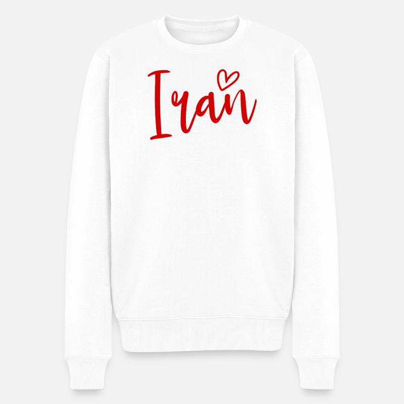 Iran Heart Women's Love Iran - Männer Premium Bio Pullover - Weiß