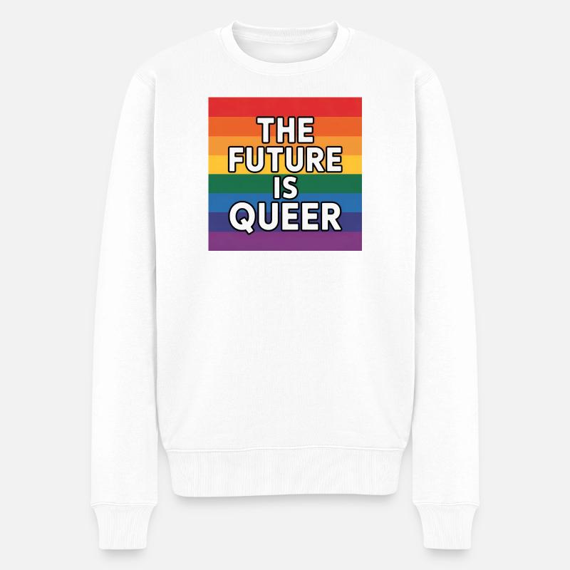 Die Zukunft ist queer – Pride Tee - Männer Premium Bio Pullover - Weiß