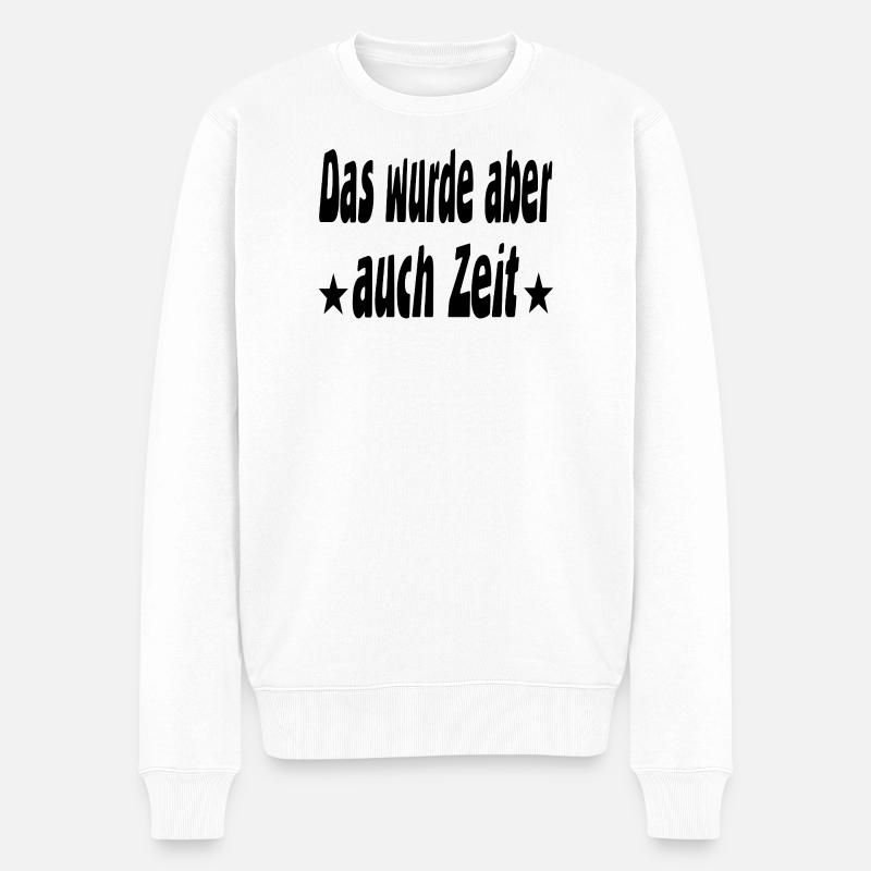 Zeit - Männer Premium Bio Pullover - Weiß
