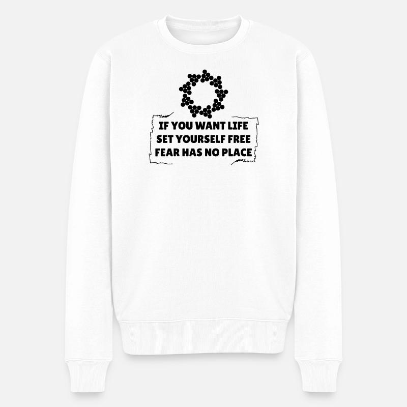 Fear Has No Place - Männer Premium Bio Pullover - Weiß