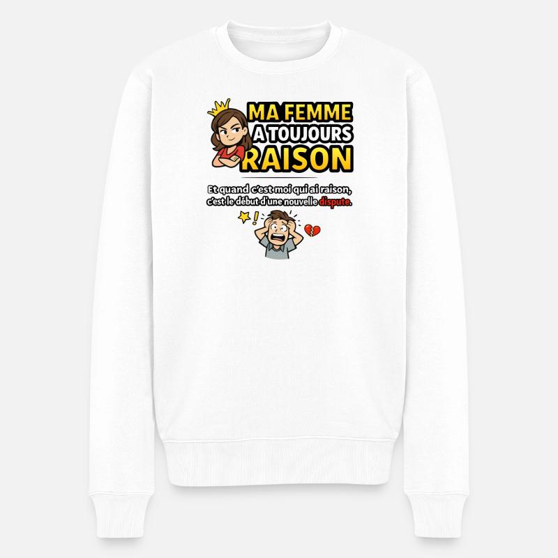femme_raison - Männer Premium Bio Pullover - Weiß