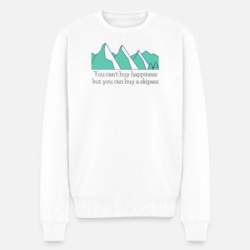 Teal Mountain Skyline - Pull Premium bio Homme - blanc