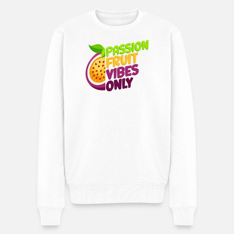 Passion Fruit Vibes Only - Männer Premium Bio Pullover - Weiß