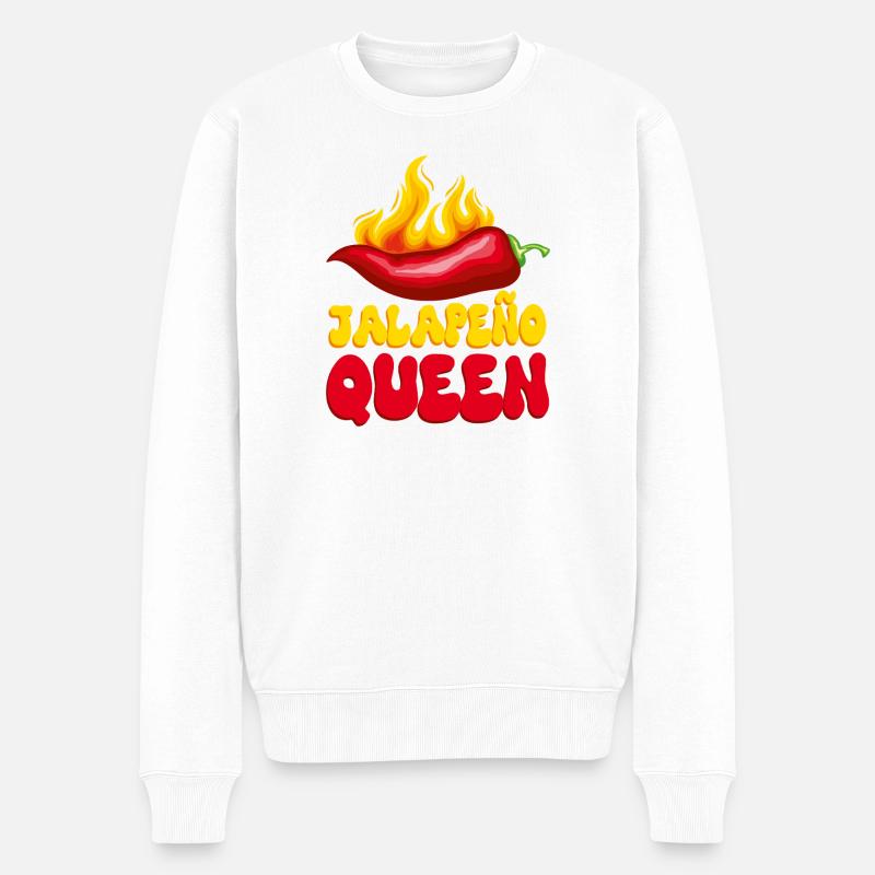 Jalapeño Queen - Männer Premium Bio Pullover - Weiß