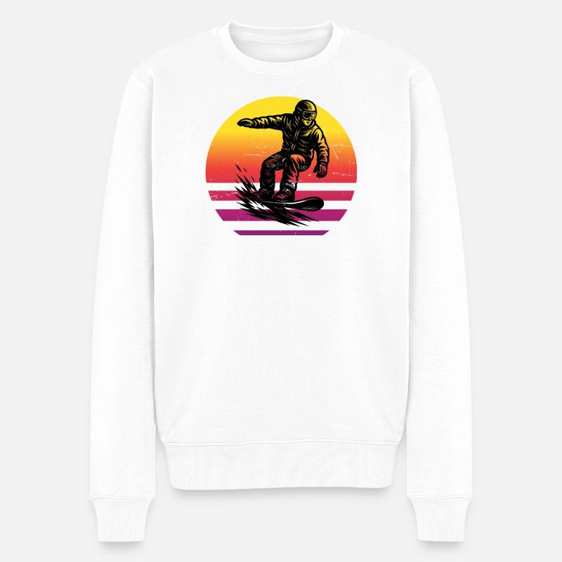 Ein Motiv nur für Snowboard - Männer Premium Bio Pullover - Weiß