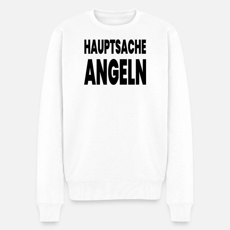 Angeln - Männer Premium Bio Pullover - Weiß