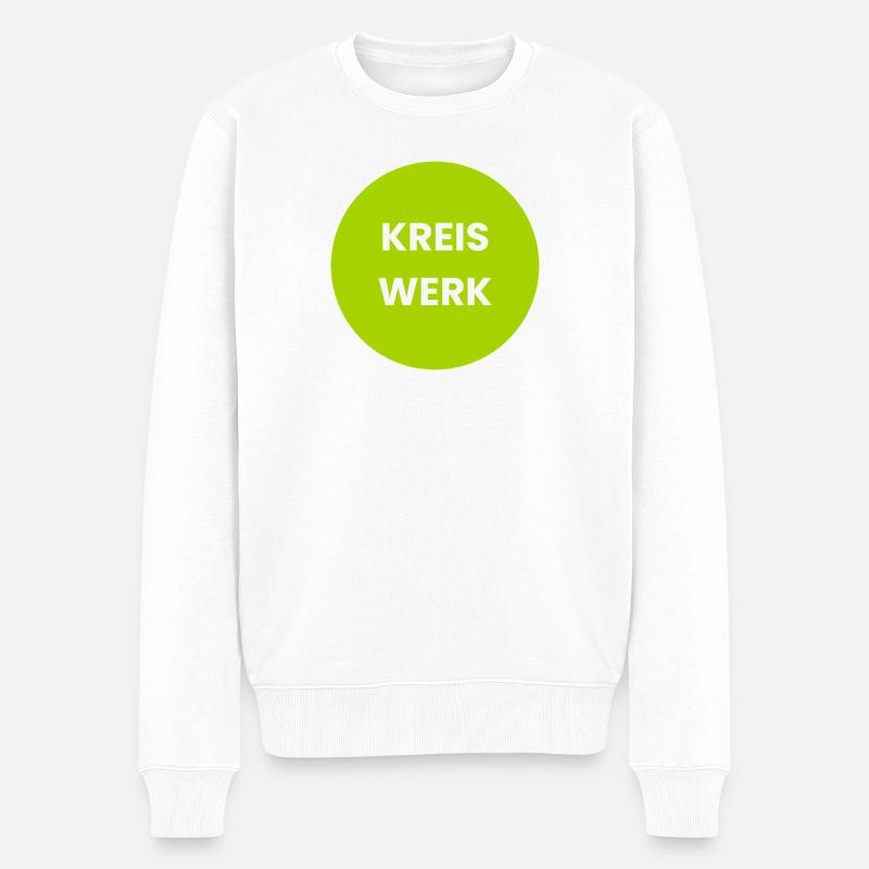 Kreiswerk Logo Lime Circle - Männer Premium Bio Pullover - Weiß