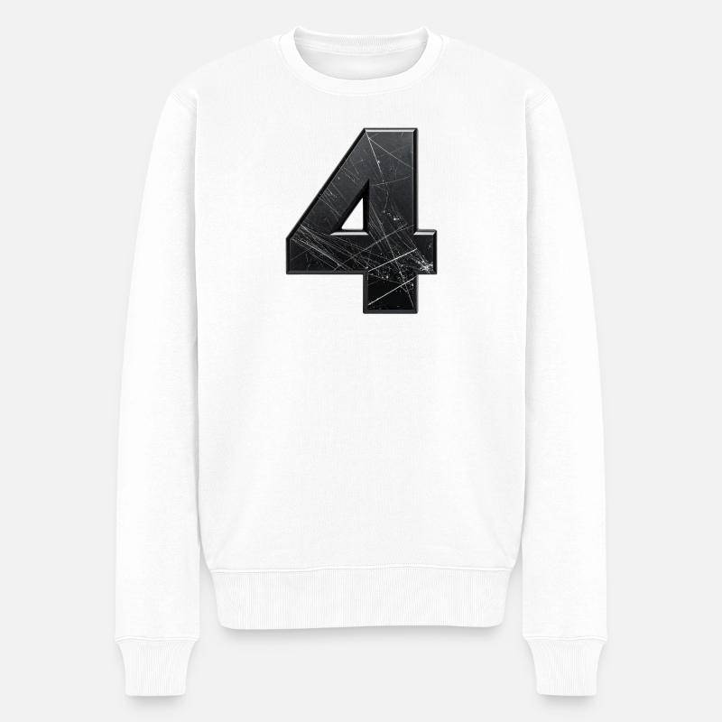 Conception grossière à quatre numéros - Pull Premium bio Homme - blanc