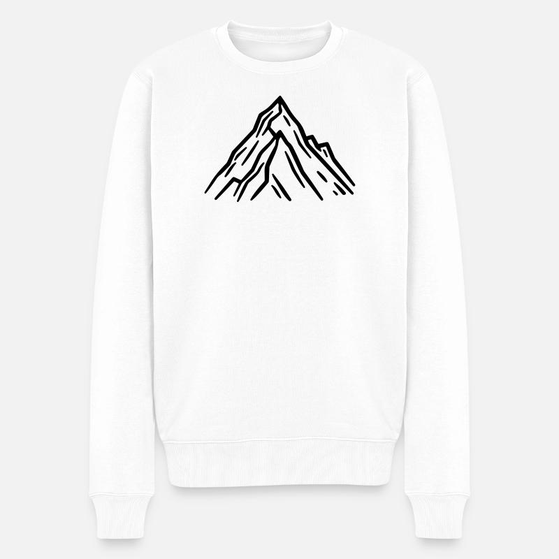 Berge Symbol Felsen - Männer Premium Bio Pullover - Weiß