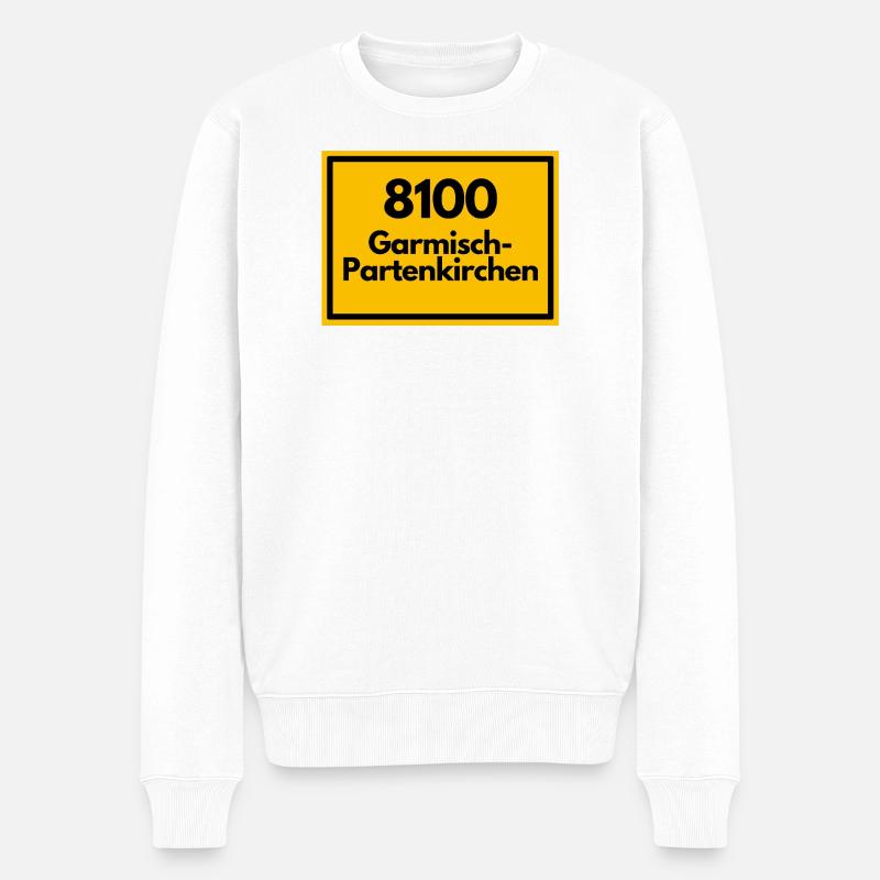 OLD POSTCODE POSTCODE 8100 GARMISCH-PARTENKIRCHEN - Men's Premium Organic Jumper - white