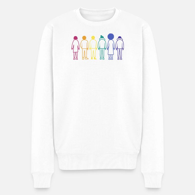 Queer Gender Vielfalt Gay pride LGBT - Männer Premium Bio Pullover - Weiß