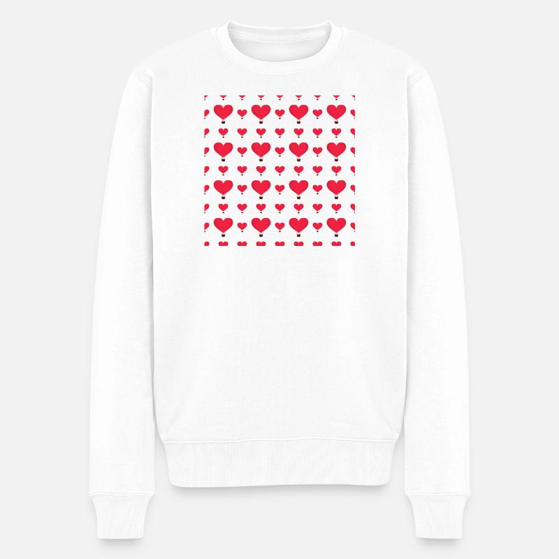 Motif de ballons en forme de cœur - Pull Premium bio Homme - blanc