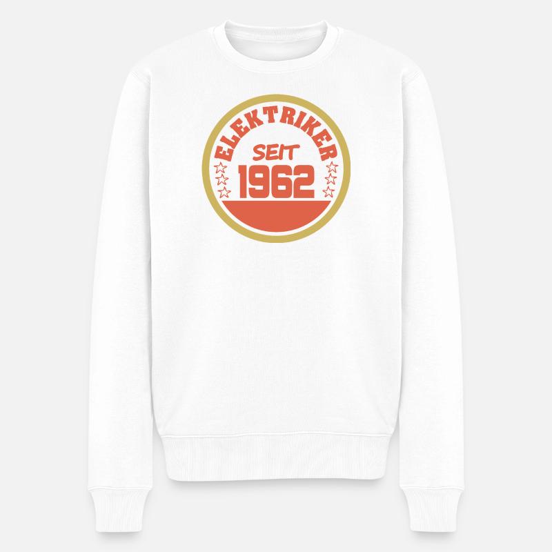 1962 - Männer Premium Bio Pullover - Weiß