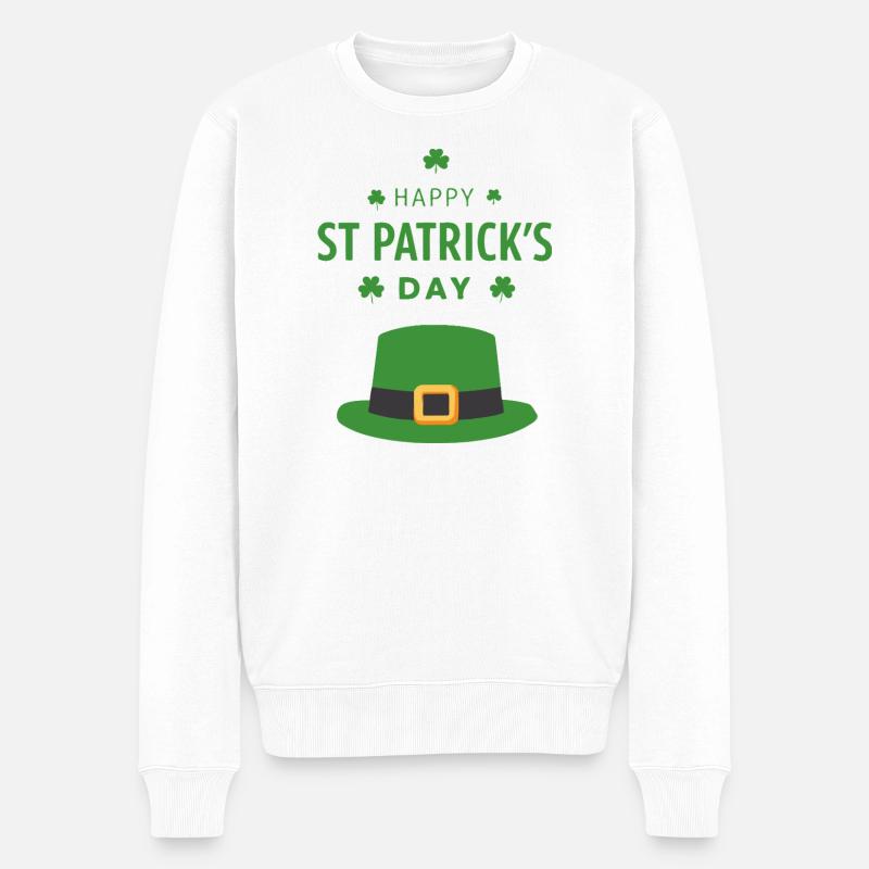 Chapeau vert Saint Patrick - Pull Premium bio Homme - blanc