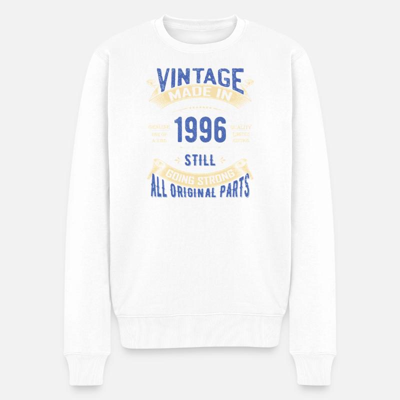 Vintage 1996 läuft immer noch stark - Männer Premium Bio Pullover - Weiß