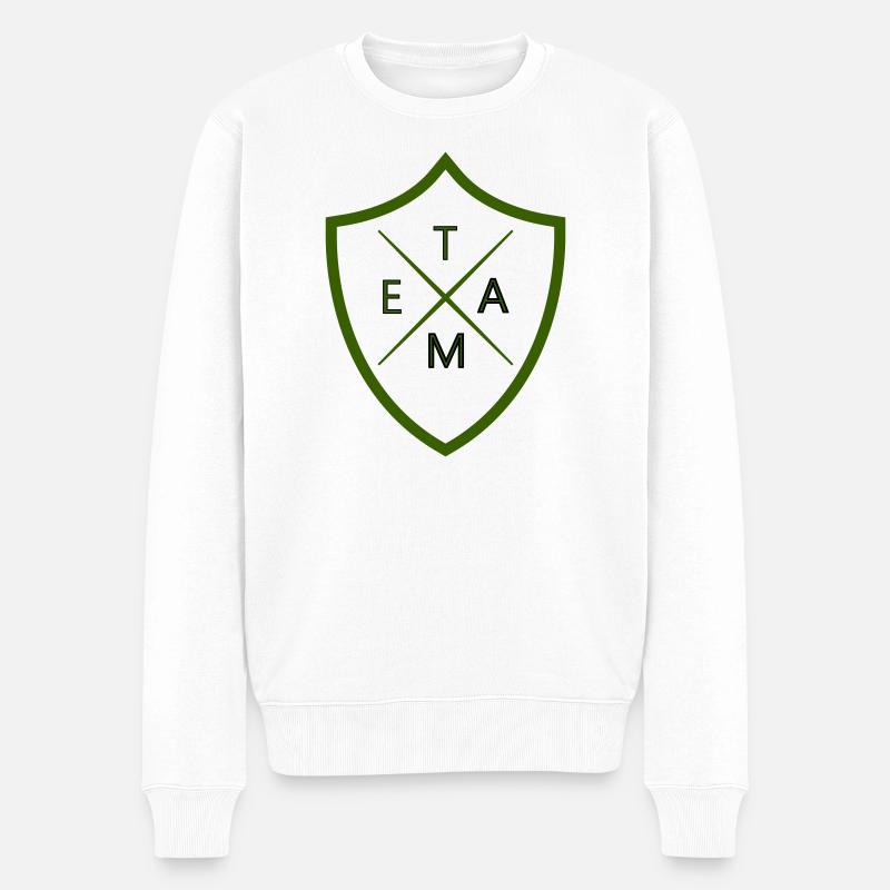 team_wappen - Männer Premium Bio Pullover - Weiß