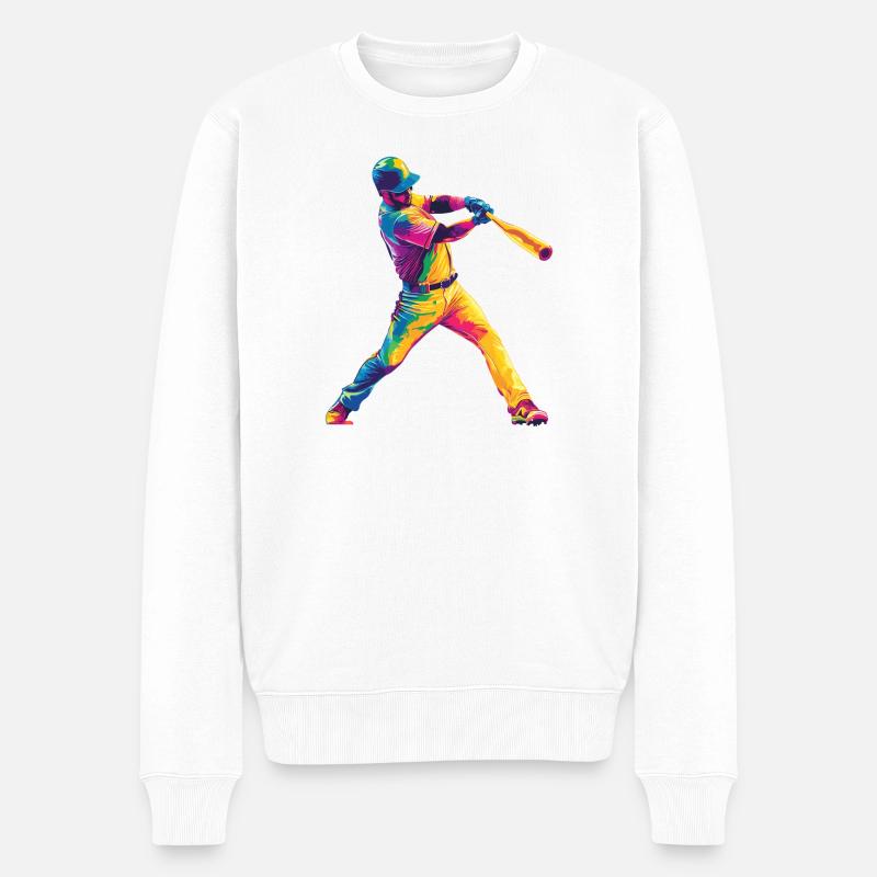 Buntes Baseball-Power - Männer Premium Bio Pullover - Weiß