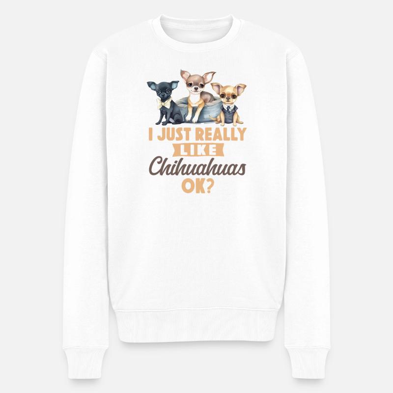 Chihuahua Chihuahueño Je Juste - Pull Premium bio Homme - blanc