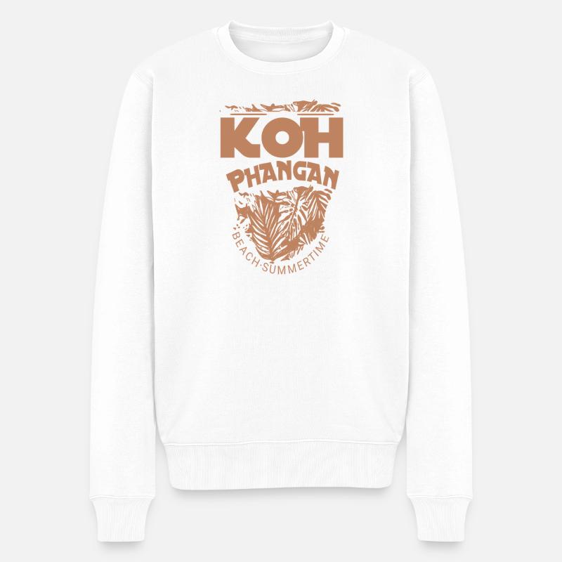 Koh Phangan thai Thailand urlaub  - Männer Premium Bio Pullover - Weiß