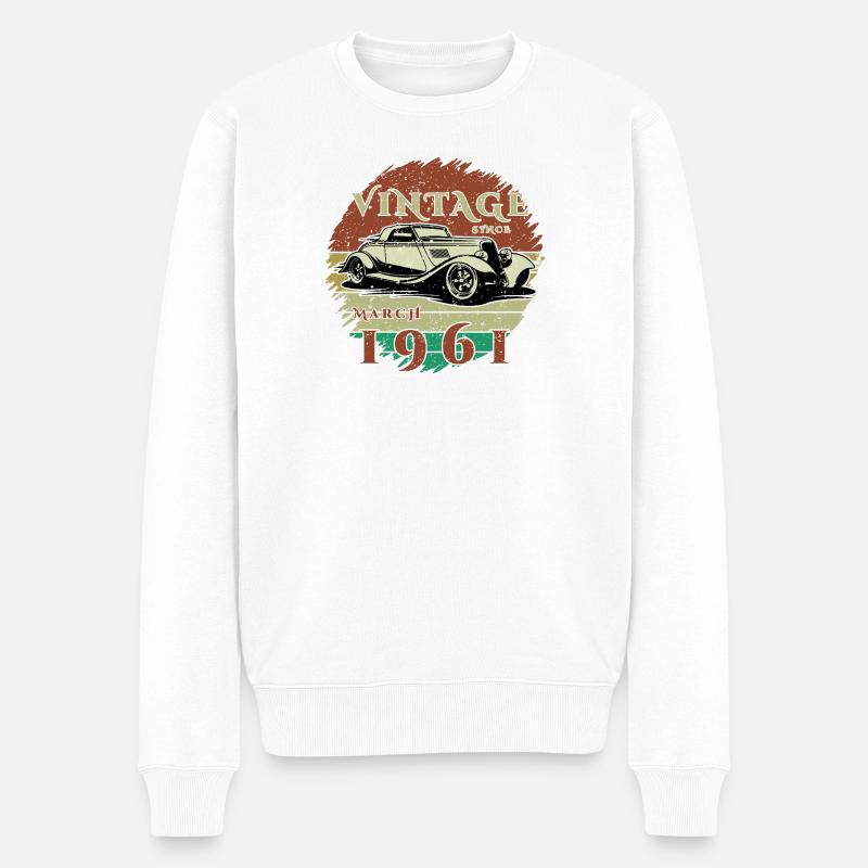 65e anniversaire - Classique - Millésime depuis 03/1961 - Pull Premium bio Homme - blanc