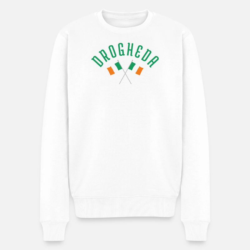 Drapeau irlandais croisé de Drogheda - Pull Premium bio Homme - blanc