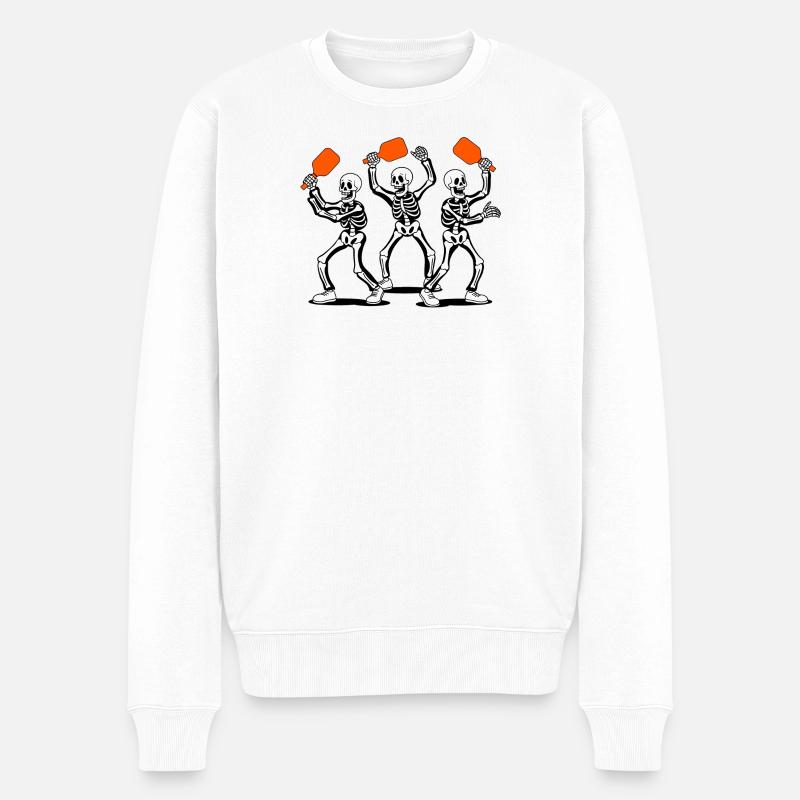 Graphique de Halloween Pickleball - Pull Premium bio Homme - blanc