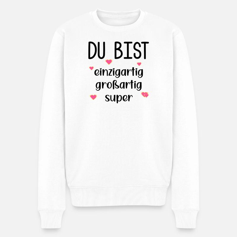 Wertschätzung Partnerschaft Dankbarkeit - Männer Premium Bio Pullover - Weiß