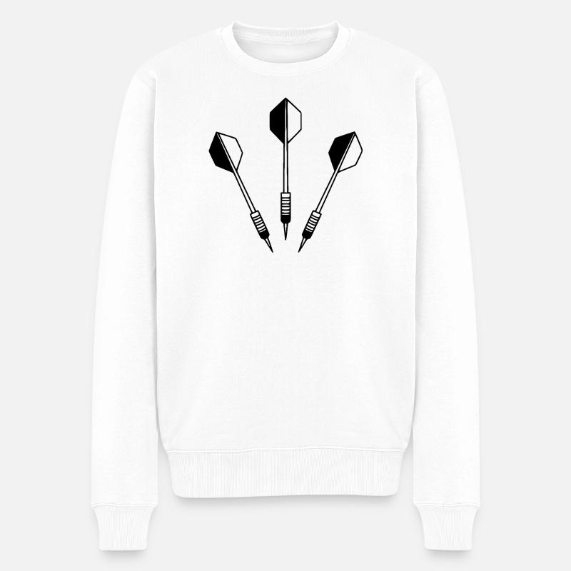 Dartpfeile - Männer Premium Bio Pullover - Weiß