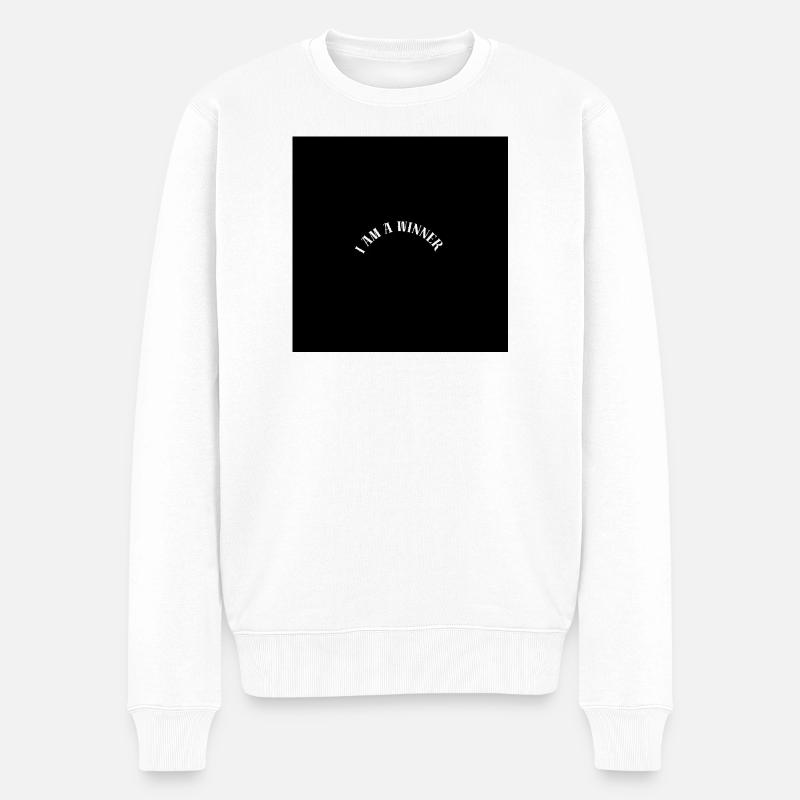 Ich bin ein Gewinner - Männer Premium Bio Pullover - Weiß