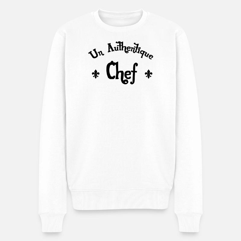 Authentischer Koch - Männer Premium Bio Pullover - Weiß