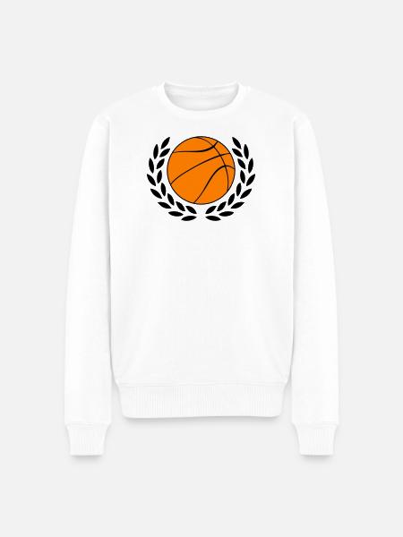 Basketball icon in bold orange - Men's Premium Organic Jumper - white