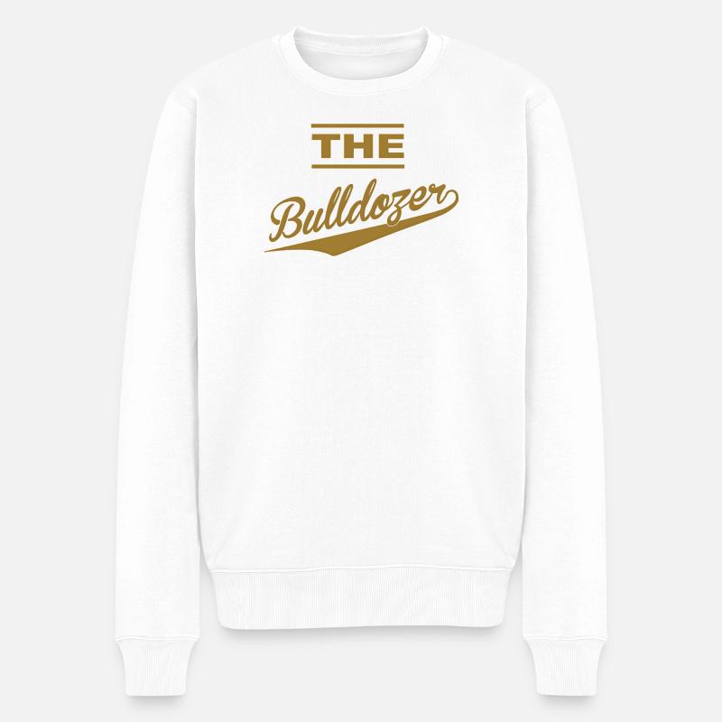 The Bulldozer Vintage Sport Typografie Design - Männer Premium Bio Pullover - Weiß