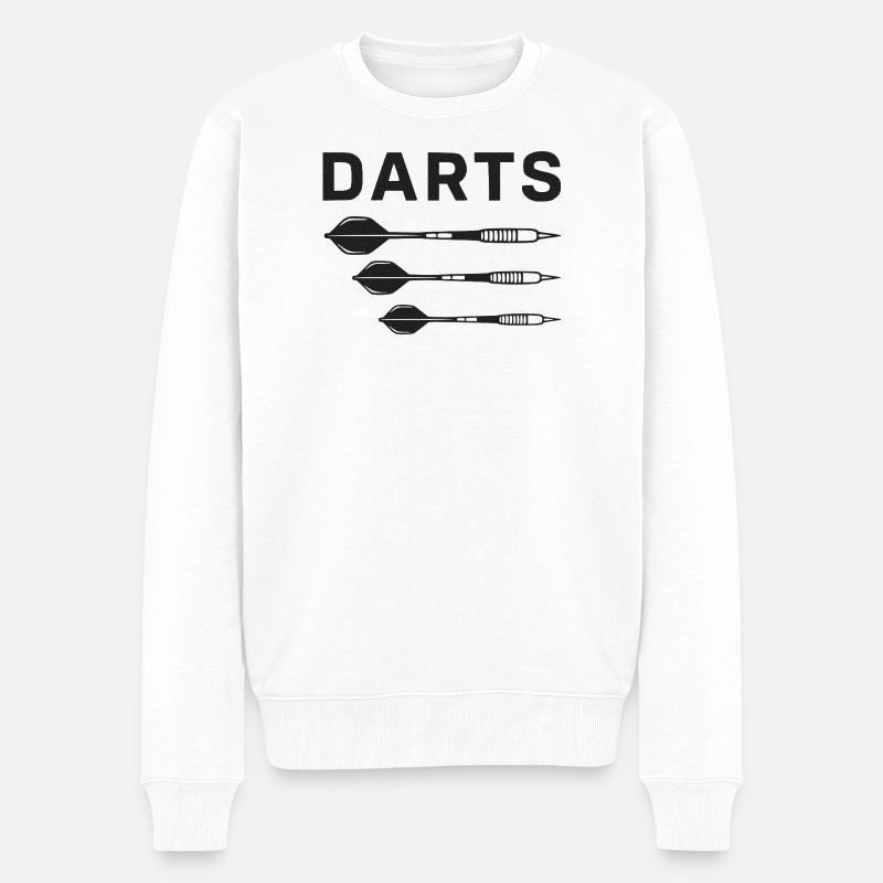 Darts Silhouetten Darts Trio - Männer Premium Bio Pullover - Weiß