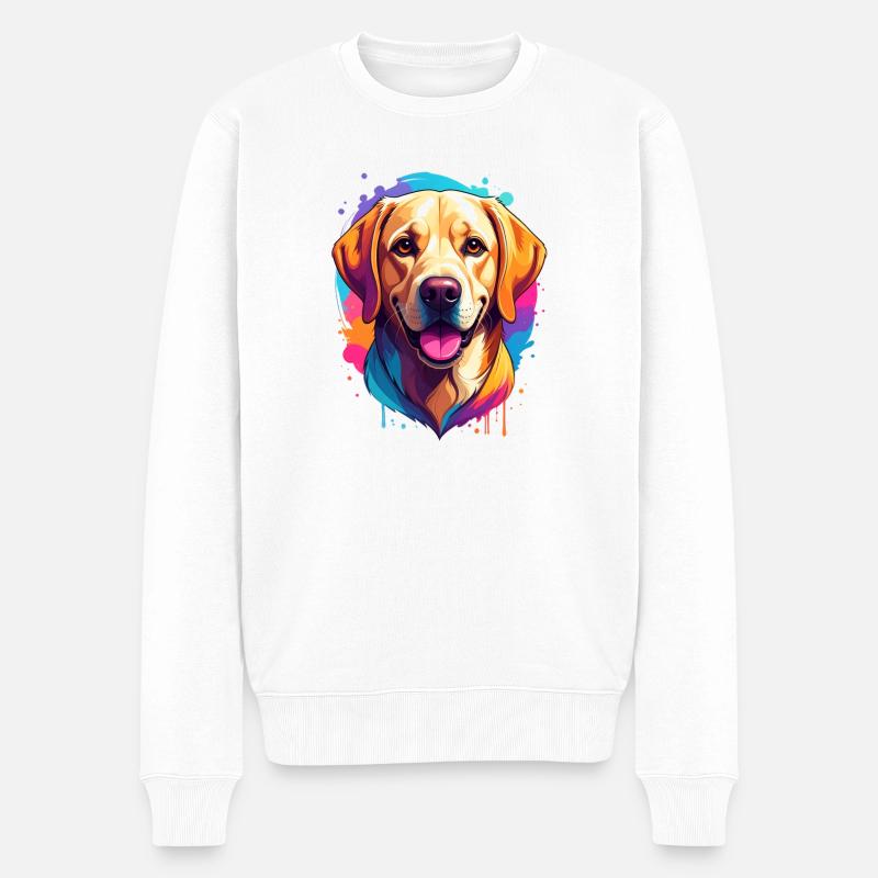 Labrador Retriever - Pull Premium bio Homme - blanc