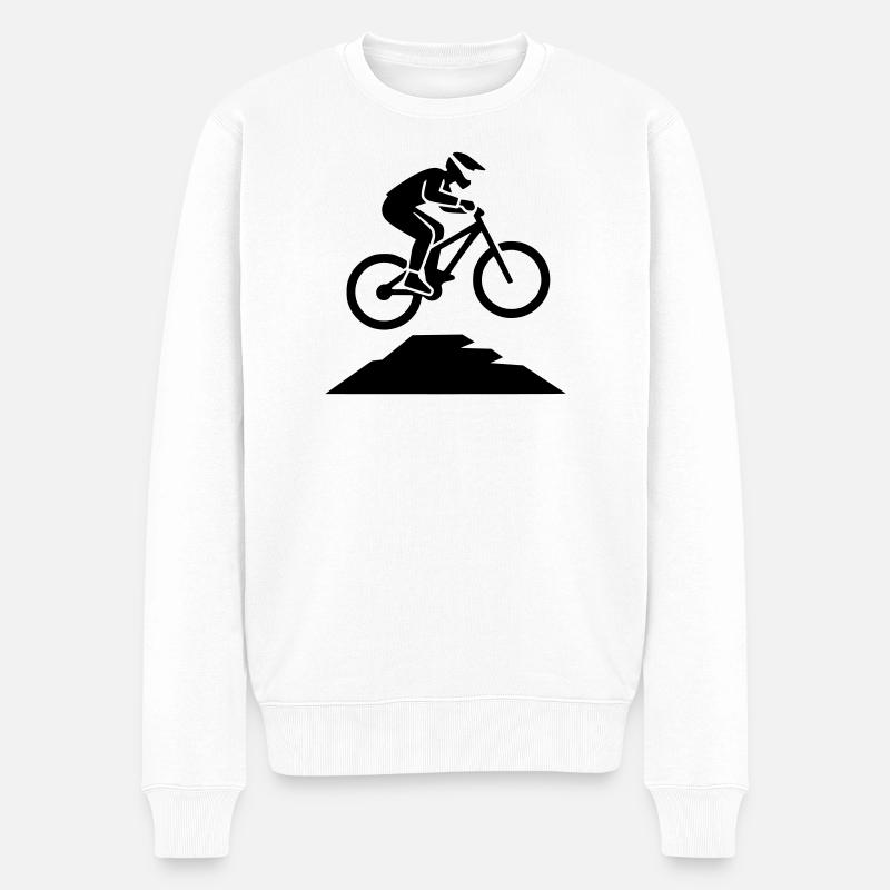 Silhouette du Jump Biker VTT - Pull Premium bio Homme - blanc