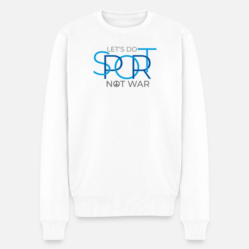 let's do sport not war - Männer Premium Bio Pullover - Weiß