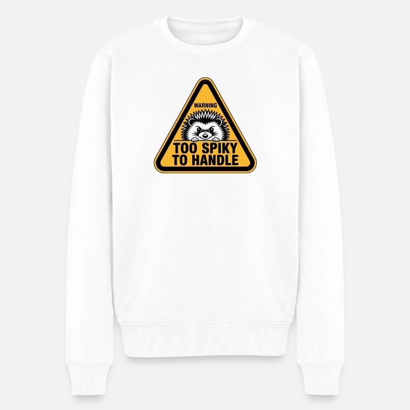 Too Spiky to Handle Igel-Motiv - Männer Premium Bio Pullover - Weiß