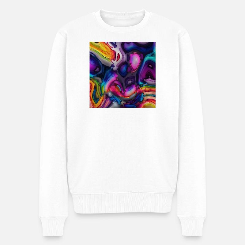 Art Paint - Männer Premium Bio Pullover - Weiß