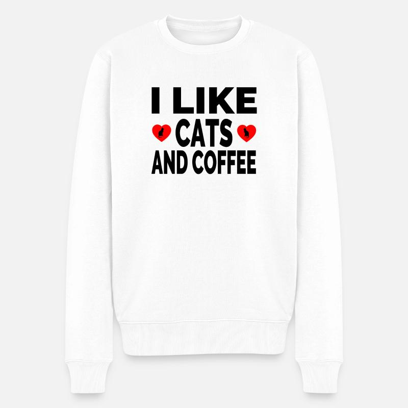 Katzen - Männer Premium Bio Pullover - Weiß